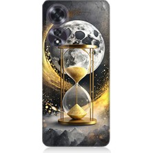 Teknomeg Oppo A60 Uyumlu Ay ve Kum Saati  Desenli Silikon Kılıf