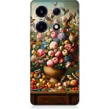 Teknomeg Infinix Note 30 Vıp Uyumlu Çiçek Sepeti  Desenli Silikon Kılıf