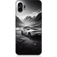 Teknomeg Nothing Phone 1 Uyumlu Dağ Yolunda Araba  Desenli Silikon Kılıf
