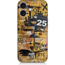 Teknomeg Apple iPhone 16 Plus Uyumlu Karma Grafik  Desenli Silikon Kılıf