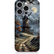 Teknomeg Apple iPhone 16 Pro Max Uyumlu Yel Değirmeni  Desenli Silikon Kılıf