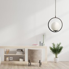 Ladin Tekli Siyah Beyaz Cam Sarkıt