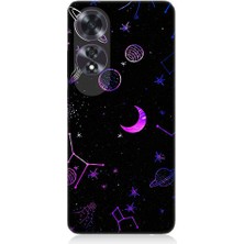 Teknomeg Oppo A60 Uyumlu Uzay Deseni  Desenli Silikon Kılıf