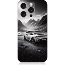 Teknomeg Apple iPhone 16 Pro Max Uyumlu Dağ Yolunda Araba  Desenli Silikon Kılıf