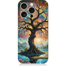 Teknomeg Apple iPhone 16 Pro Uyumlu Renkli Ağaç  Desenli Silikon Kılıf
