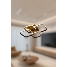 Ey Shop Modern Siyah 4’lü Kare Model 3 Renk (Beyaz & Sarı & Günışığı) LED Avize
