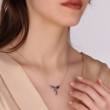 Corlu Jewellery, Yakut Kolye, Markiz Kolye, Markiz Kesim Yakut Kolye, 18 Ayar Altın Kaplama Kolye, 925 Ayar Gümüş Kolye, Kadın Kolye, Zirkon Kolye, Zirkon Yakut Kolye