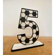 5 Yaş Doğum Günü Masa Dekoru-2 (Beşiktaş Temalı Siyah-Beyaz)