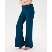 Ayma Active Petrol Şortlu Yoga Pantolon Ince Dökümlü Yoga Pantolon