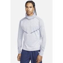 Nike Therma Fit Adv Run Division Pnncle Mid Hoodie Kapüşonlu Reflektörlü Erkek Koşu Sweatshirt Mavi