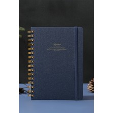 Victoria's Journals Canvas Sert Kapak Spiralli Defter A5 100GR 160 Sayfa Çizgili Lacivert