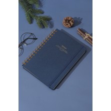 Victoria's Journals Canvas Sert Kapak Spiralli Defter A5 100GR 160 Sayfa Çizgili Lacivert