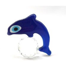 Dekoratif Aksesuar Kristal Top Üstü Yunus Nazarlık Cam Biblo Figür Ev Dekorasyon 10X10X5CM 1 Adet