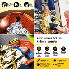 4S Acil Durumlar Için Termal Battaniye Vücut Isınızı Koruyun