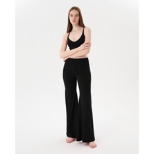 Ayma Active Siyah Şortlu Yoga Pantolon Ince Dökümlü Yoga Pantolon