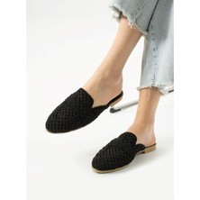 Albishoes Kadın Yazlık Hafif Rahat Terlik Önü Kapalı Hasır Dantel Örme Terlik Günlük Terlik