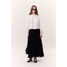 Manuka Dantel Piliseli Etek Ekru