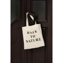 Back To Nature Baskılı Ham Bez Çanta