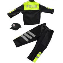 Kız&erkek Çocuk Polis Kıyafeti (Şapka, Gömlek, Pantolon Takımı) Yeni Model