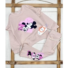 Kız Çocuk Minnie Mickey Mouse Pamuklu Taytlı Alt Üst Takım