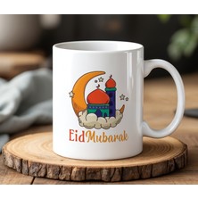 BB Design Eid Mubarak Tasarımlı Beyaz Seramik Baskılı Kupa Bardak 330 ml