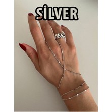 Nice Boutique Gümüş Renk Sf Ezme Zincir Gold Pullu Ince Zincir Çelik Şahmeran - 3220