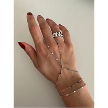 Nice Boutique Gümüş Renk Sf Ezme Zincir Gold Pullu Ince Zincir Çelik Şahmeran - 3220