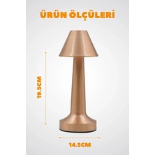 Dekoratif Masa Lambası Şarjlı Dimlenebilir(Işık Şiddeti Ayarlanabilir) 3 Farklı Renk Fonskiyonu Ile