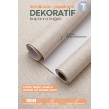 Technojet Kendinden Yapışkanlı Dokulu Keten Görünümlü Mutfak Salon Duvar Dolap Masa Kaplama 60 x 500 cm