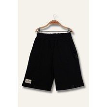 Erkek Çocuk Diz Altı Şort - Siyah