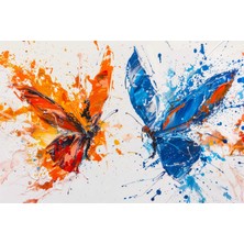 Aden Dekoratif Kelebekler Renkli Kanvas Tablo