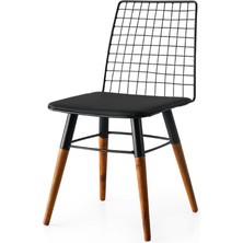 Teselya Masa, Ahşap Kolsuz Sandalye, Ceviz, 80 x 80