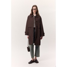 Manuka Bel Ayarlamalı Hafif Trençkot Çikolata