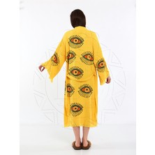 Müslin Renkli  Göz Kimono Bornoz