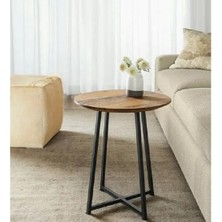 Ahşap Yuvarlak Yan Sehpa