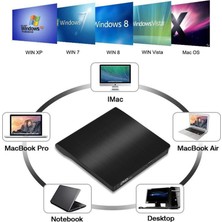 Multizone USB 3.0 Taşınabilir Ultra Ince Harici CD DVD Yazıcı Okuyucu Windows Mac Uyumlu