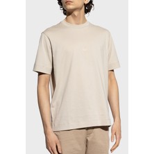 Emporio Armani Kabartmalı Logo  Pamuk Regular Fit Bisiklet Yaka T Shirt Erkek T Shirt EM001040 AF13669 U1098