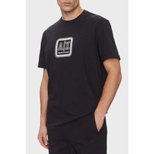 Armani Exchange Kabartmalı Logo Baskılı Pamuklu Regular Fit Bisiklet Yaka T Shirt Erkek T Shirt XM000545 AF10361 UB101