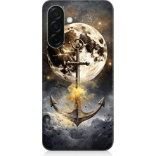 Teknomeg Samsung Galaxy A26 Uyumlu Ay ve Çapa  Desenli Silikon Kılıf