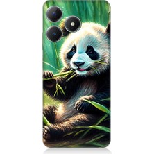 Teknomeg Realme Note 50 Uyumlu Panda Yaprak  Desenli Silikon Kılıf