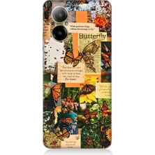 Teknomeg Realme 12 Lite Uyumlu Kelebek Poster  Desenli Silikon Kılıf