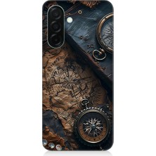 Teknomeg Samsung Galaxy A56 Uyumlu Eski Harita  Desenli Silikon Kılıf