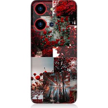 Teknomeg Reeder S19 Max Pro S Zoom Uyumlu Kırmızı Orman  Desenli Silikon Kılıf