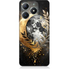 Teknomeg Realme C61 Uyumlu Ay ve Yaprak  Desenli Silikon Kılıf