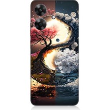 Teknomeg Realme Note 60 Uyumlu Yin Yang Ağaç  Desenli Silikon Kılıf
