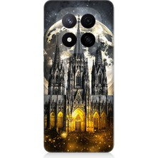 Teknomeg Redmi Note 14 Pro Plus Uyumlu Ay ve Katedral  Desenli Silikon Kılıf