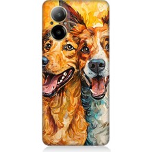 Teknomeg Realme 12 Lite Uyumlu Mutlu Köpekler  Desenli Silikon Kılıf