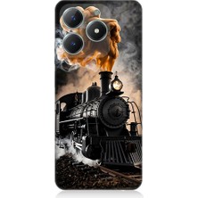 Teknomeg Realme C61 Uyumlu Kara Tren  Desenli Silikon Kılıf