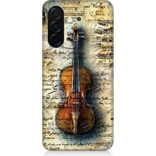 Teknomeg Samsung Galaxy A36 Uyumlu Eski Keman  Desenli Silikon Kılıf