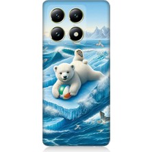 Teknomeg Xiaomi 14T Pro Uyumlu Buzda Ayı  Desenli Silikon Kılıf